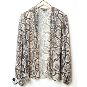 Topshop Snake Print Sheer Kimono Cardigan US 6 Long Sleeve Lightweight